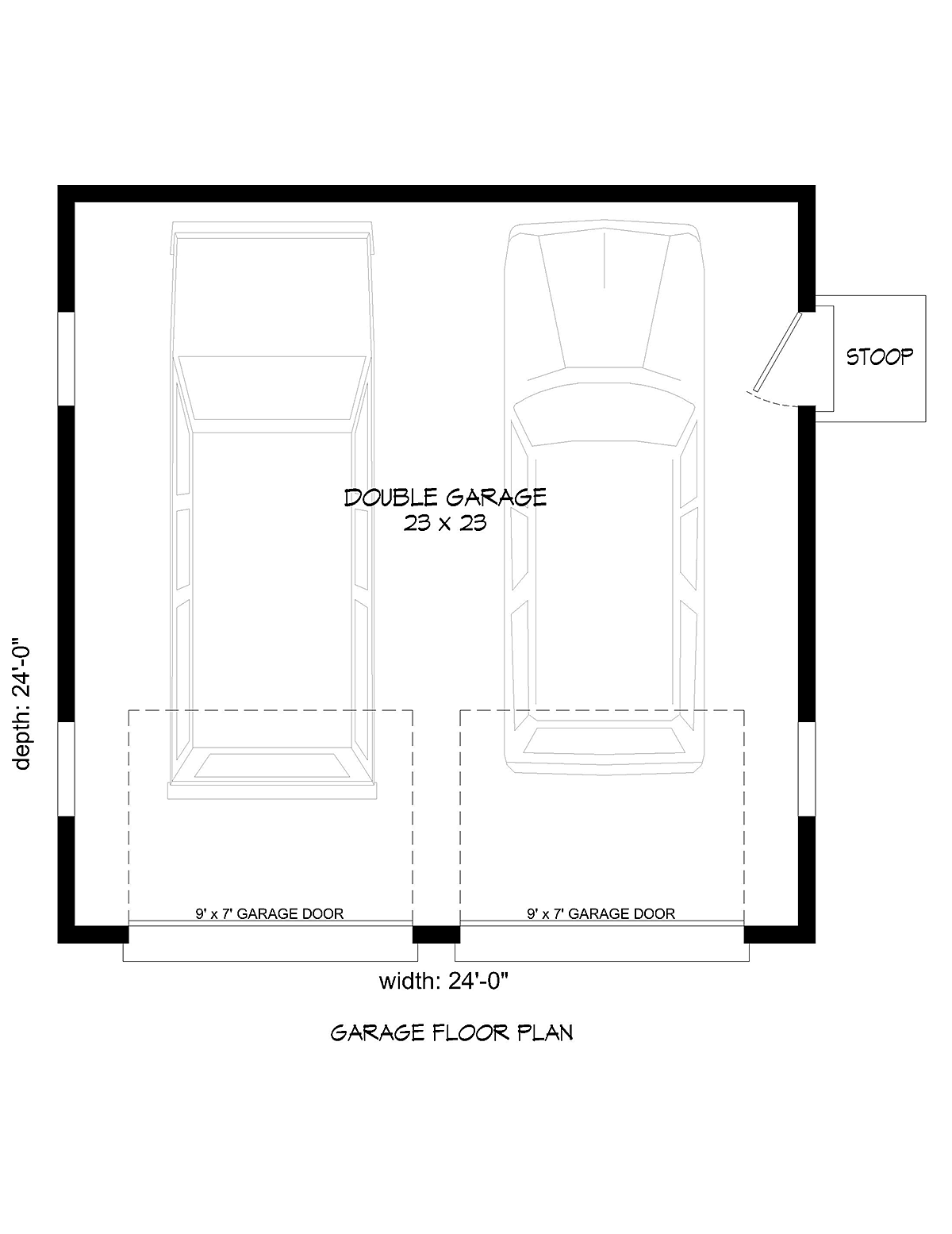 Garage Plan 40831 - 2 Car Garage Level One