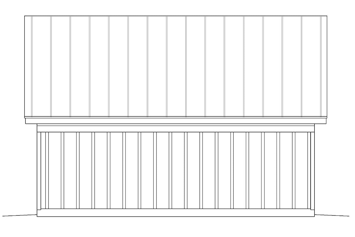 Garage Plan 40831 - 2 Car Garage Rear Elevation