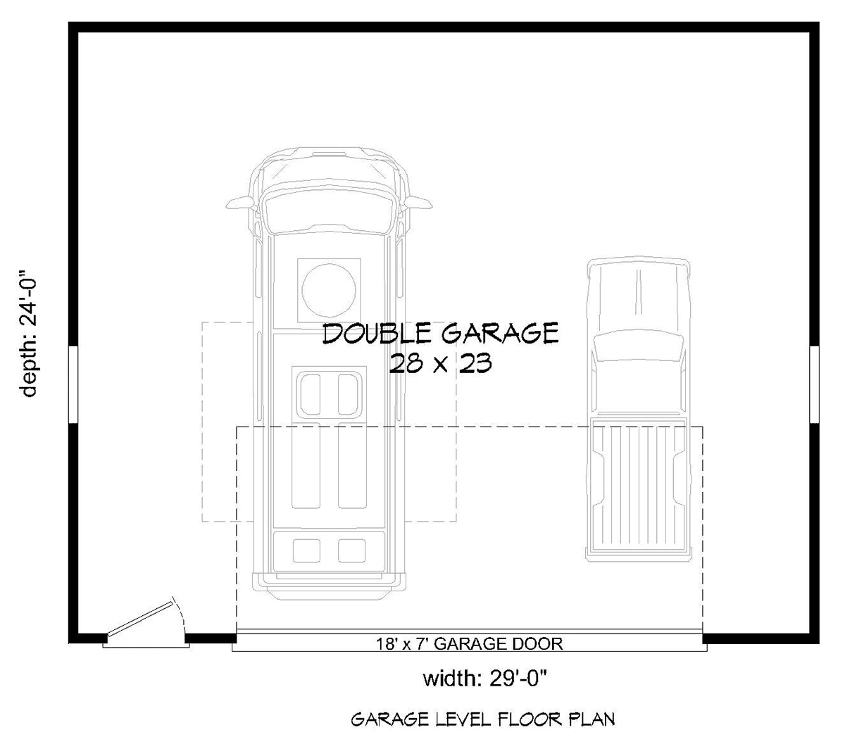 Garage Plan 40832 - 2 Car Garage Level One