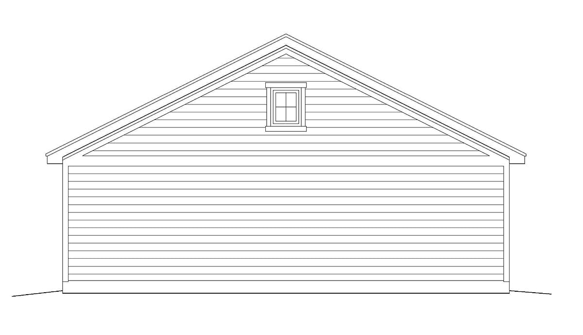 Garage Plan 40832 - 2 Car Garage Rear Elevation