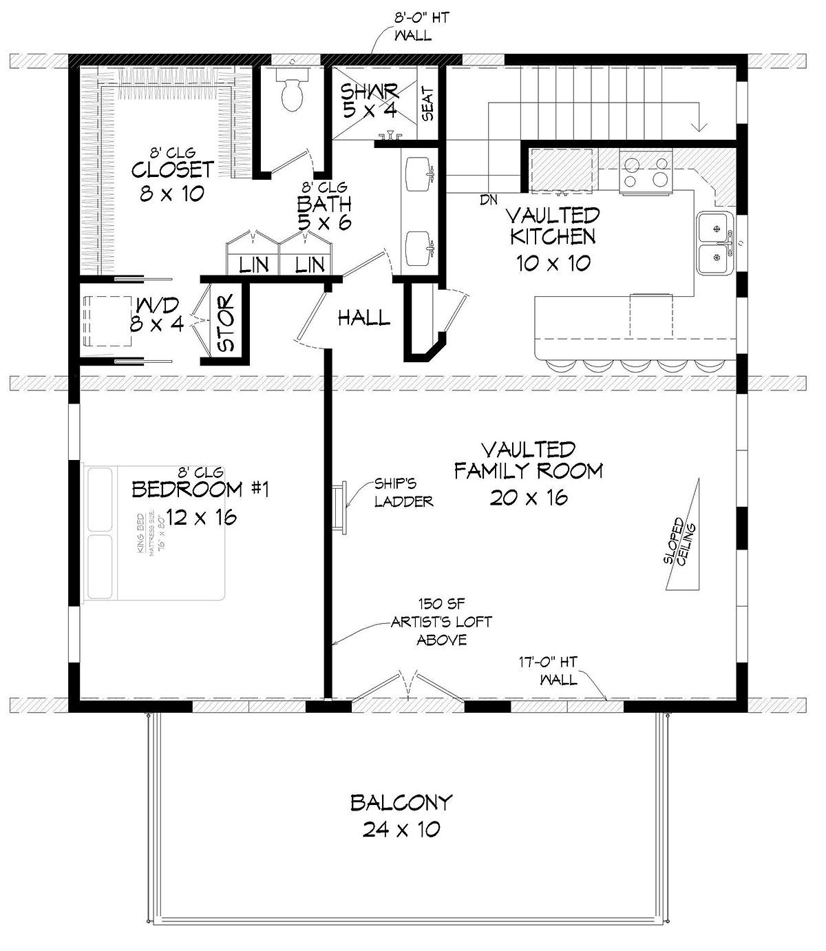 Garage Plan 40837 - 2 Car Garage Apartment Level Two