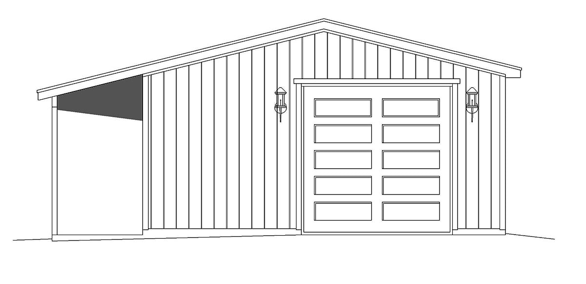 Garage Plan 40851 - 2 Car Garage Rear Elevation