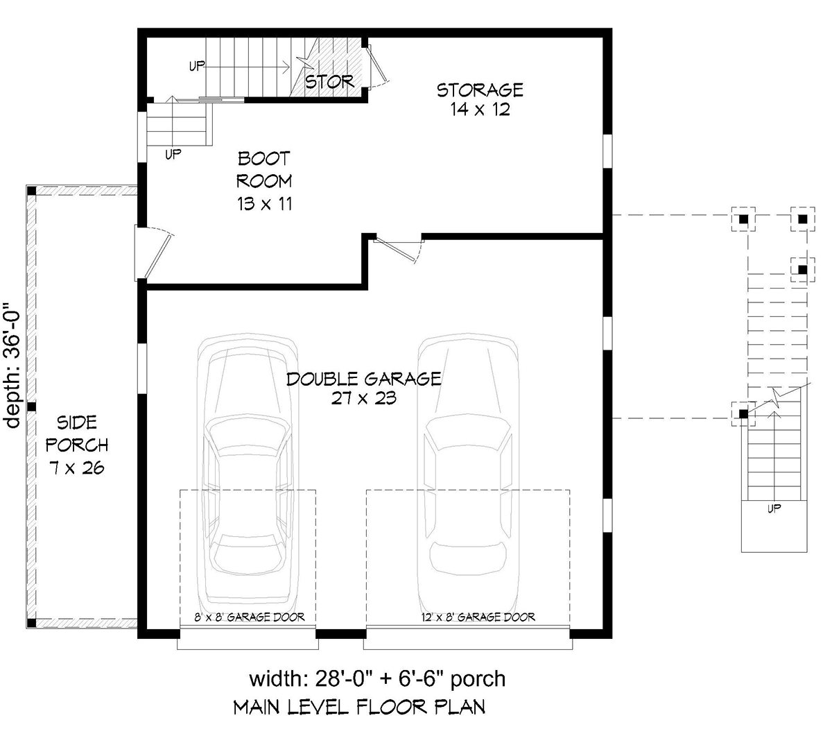 Plan 40852 | Ranch Style with 1 Bed, 1 Bath, 2 Car Garage