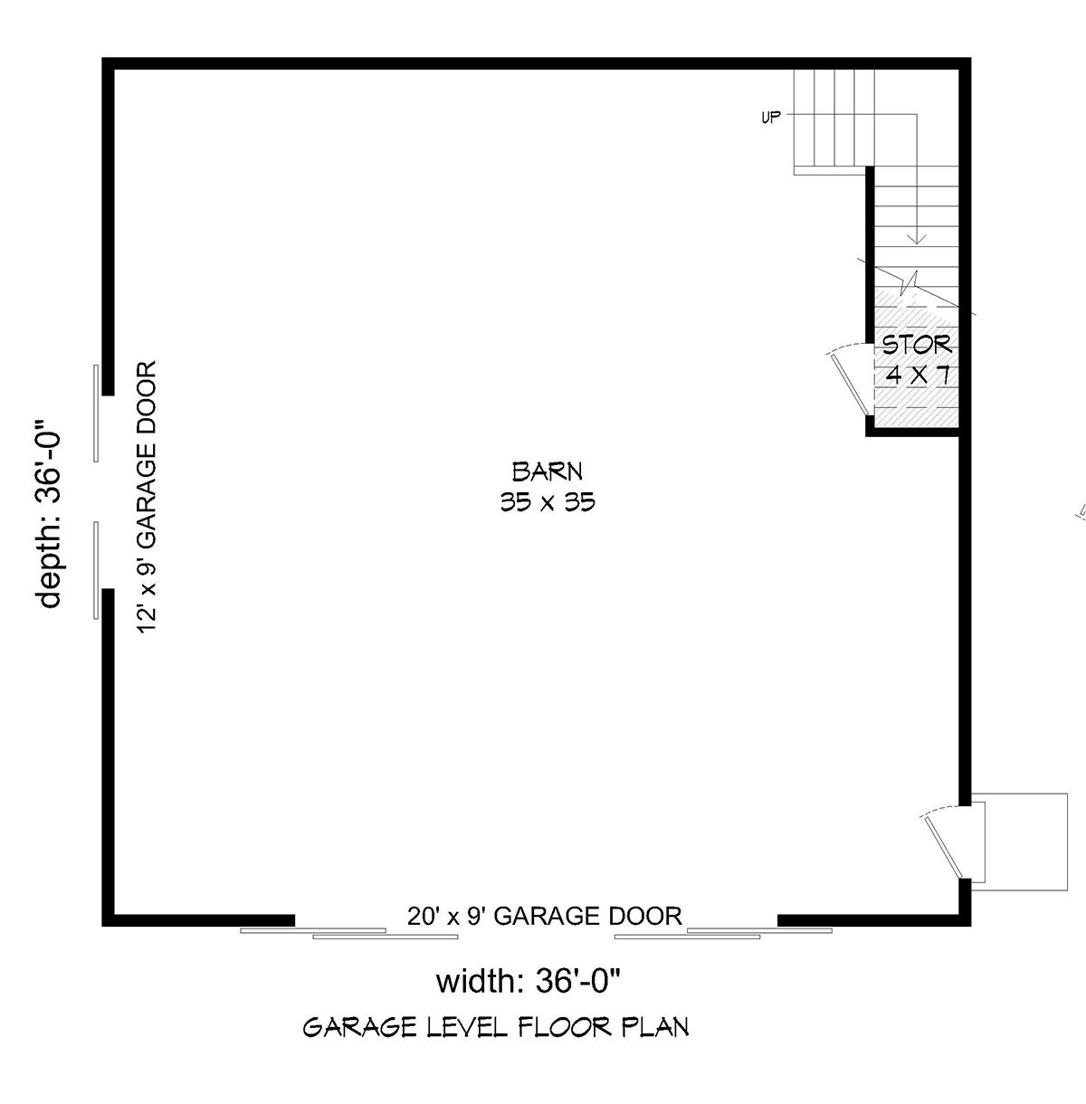 Garage Plan 40855 - 2 Car Garage Level One