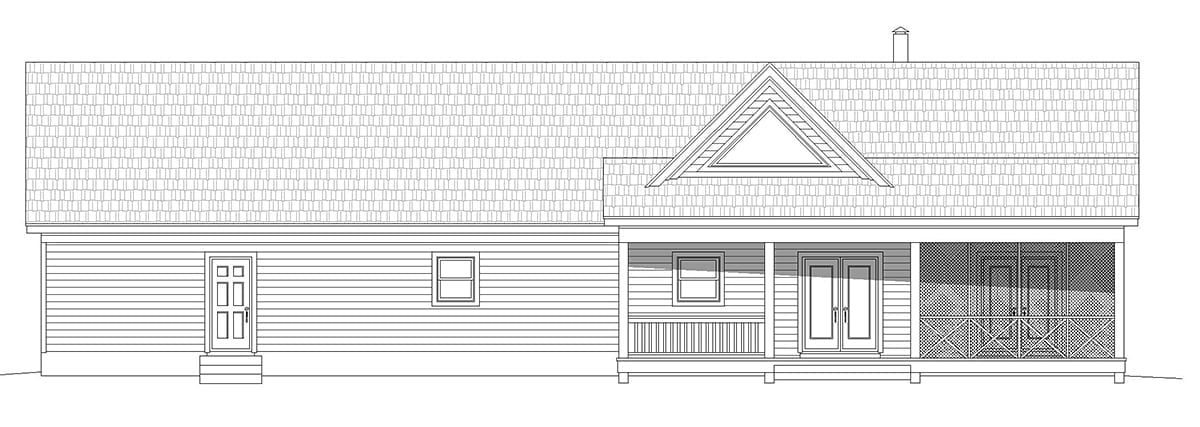 House Plan 40864 Rear Elevation