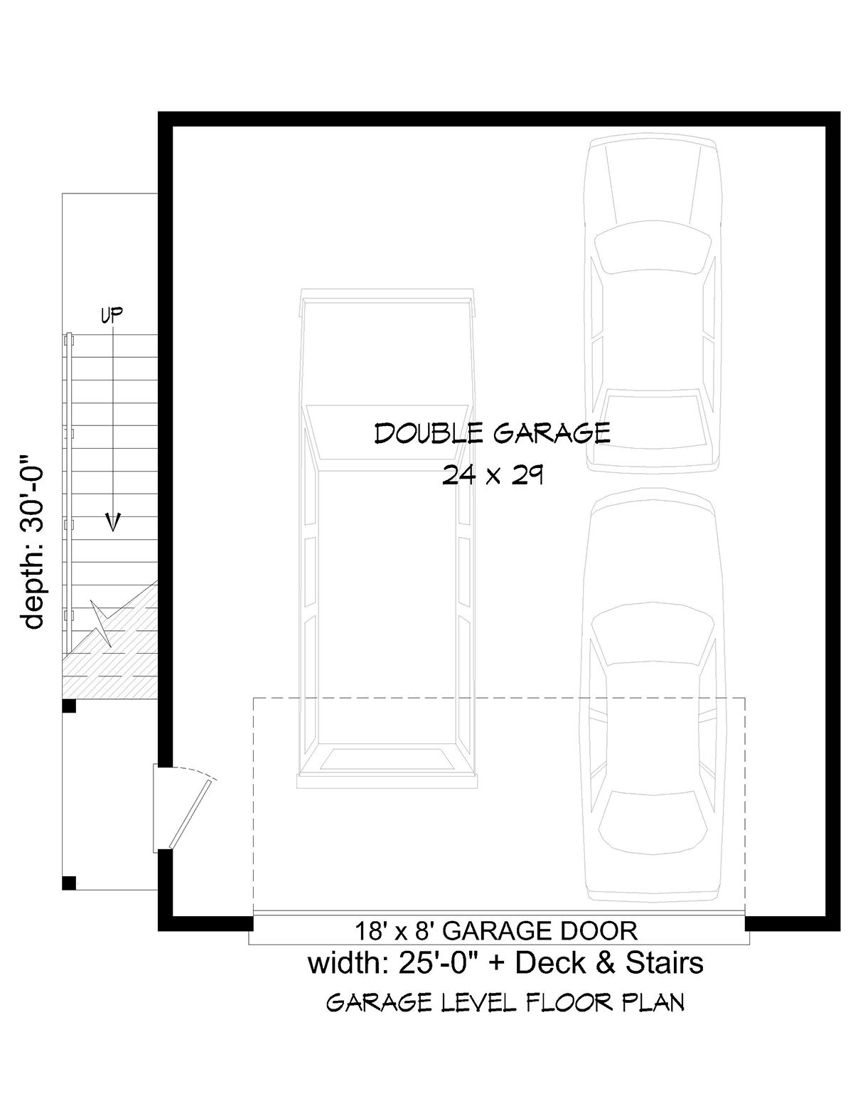 Garage Plan 40865 - 2 Car Garage Apartment Level One