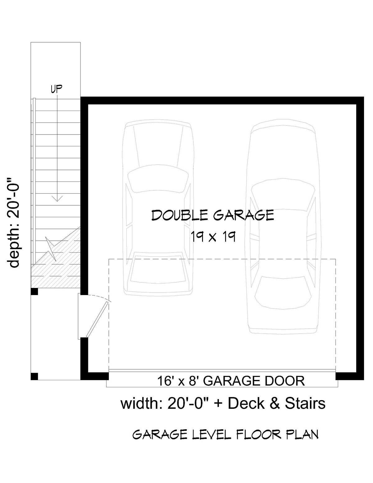 Garage Plan 40867 - 2 Car Garage Level One