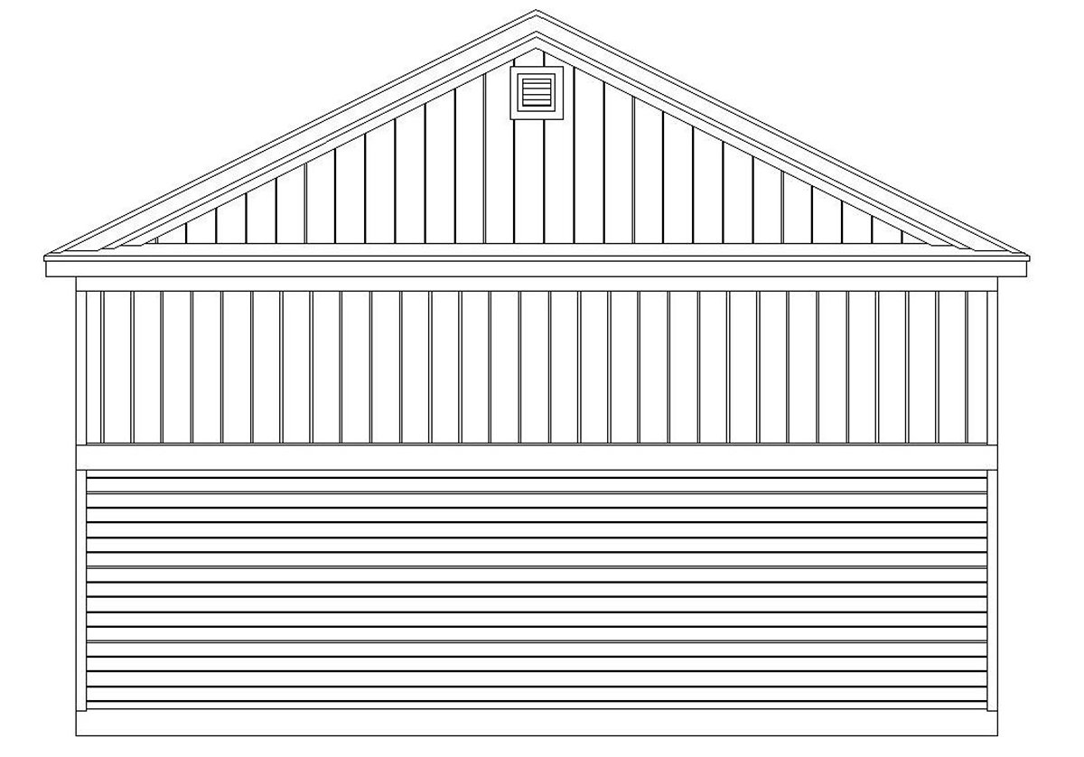 Garage Plan 40873 - 2 Car Garage Rear Elevation