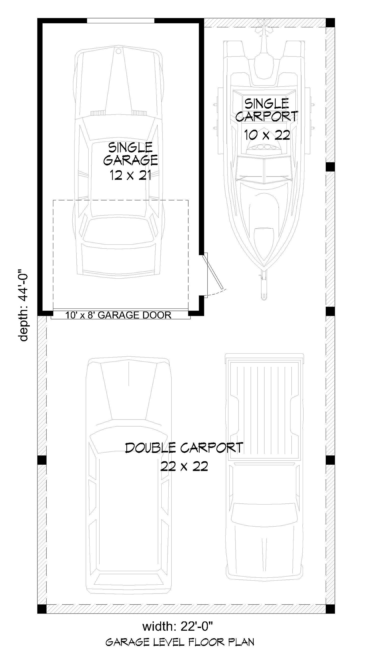 Garage Plan 40895 - 3 Car Garage Level One