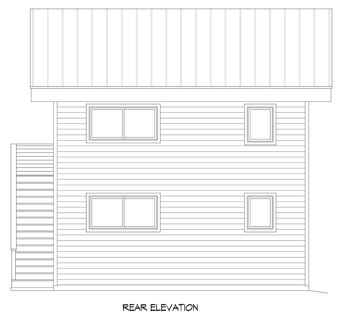 Garage-Living Plan 40896 Rear Elevation