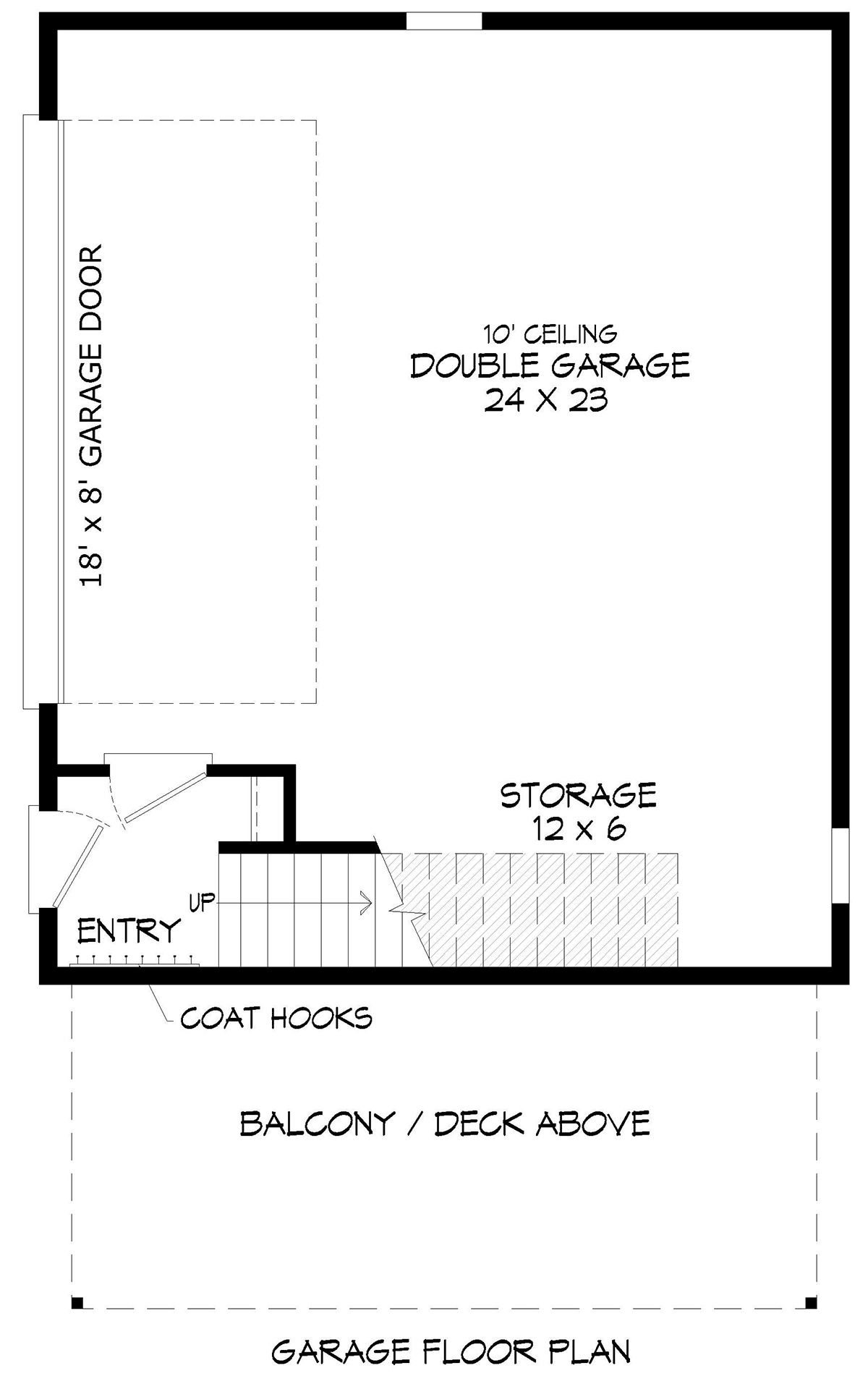 Garage-Living Plan 40897 Level One