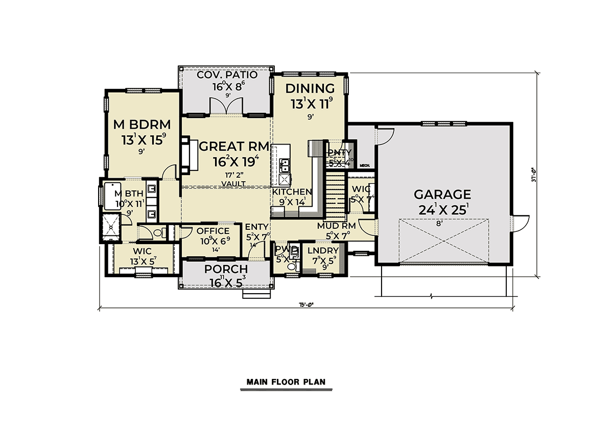 House Plan 40908 Level One