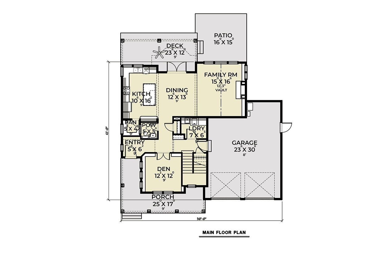 House Plan 40927 Level One