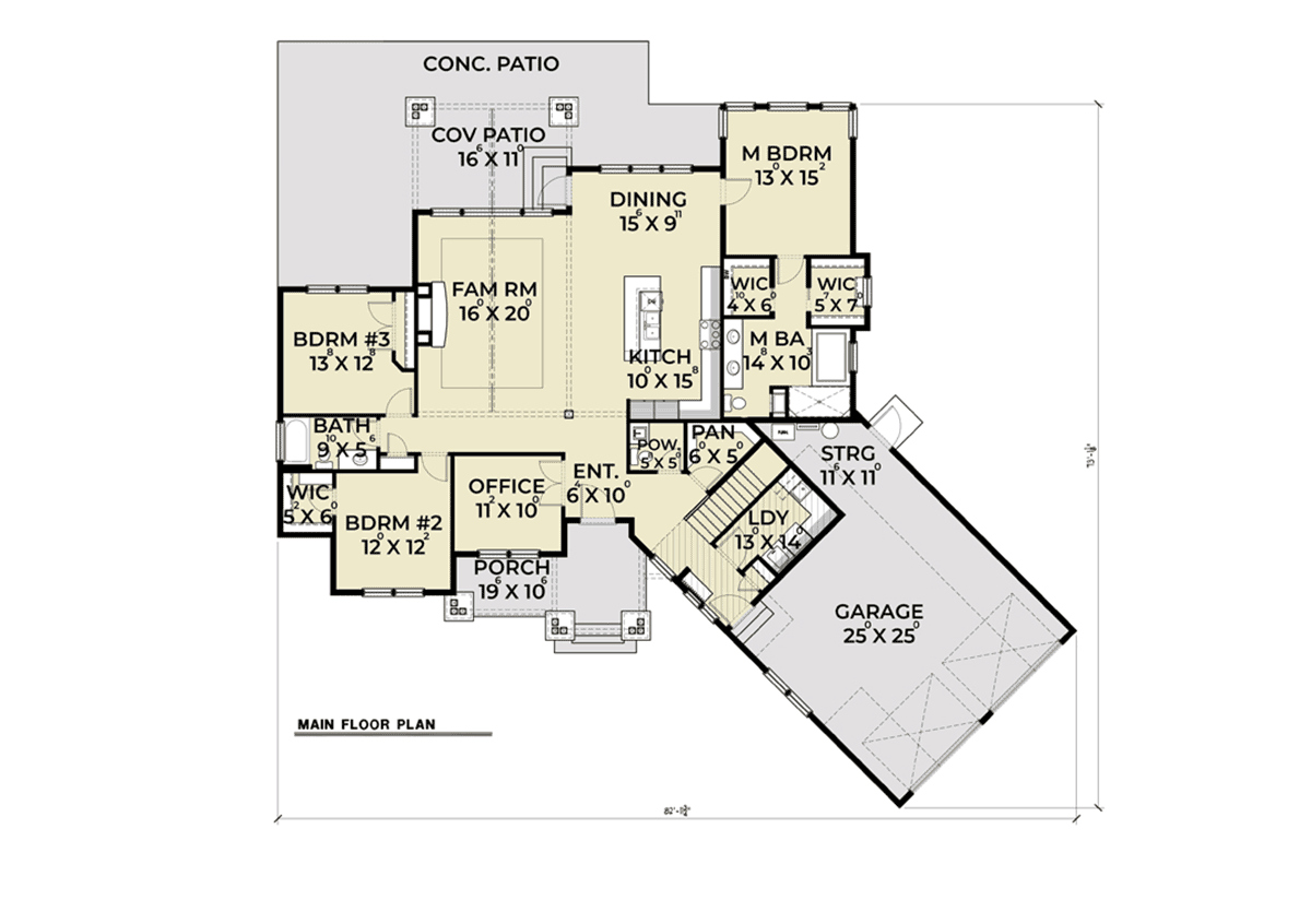 House Plan 40936 Level One