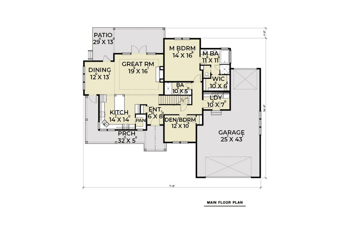 House Plan 40956 Level One