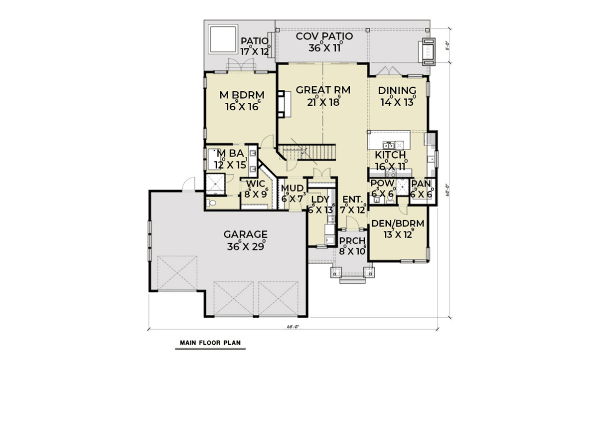 Plan 40961 | Craftsman Style with 5 Bed, 3 Bath, 3 Car Garage