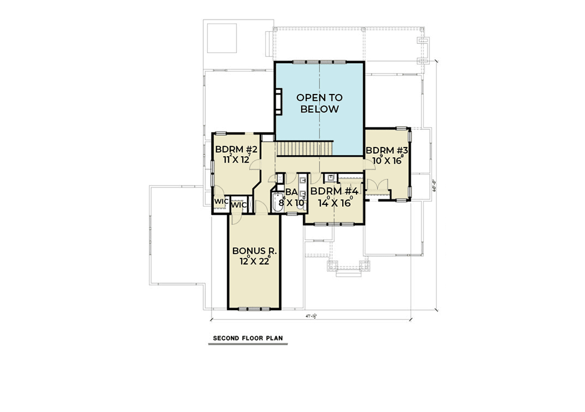House Plan 40961 Level Two