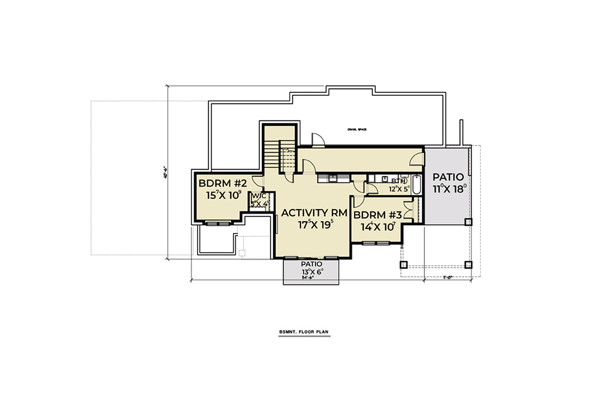 House Plan 40963 Lower Level
