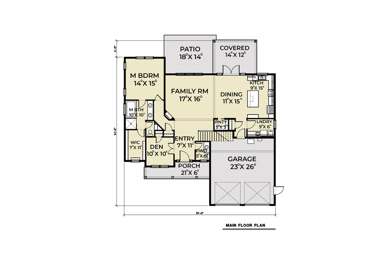 Plan 40970 | Craftsman Style with 3 Bed, 3 Bath, 2 Car Garage