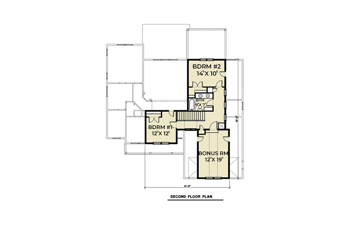 House Plan 40970 Level Two