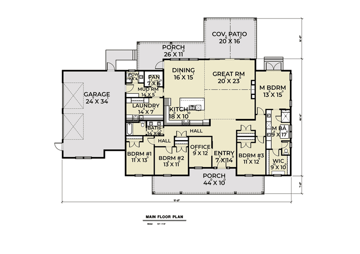 House Plan 40989 Level One