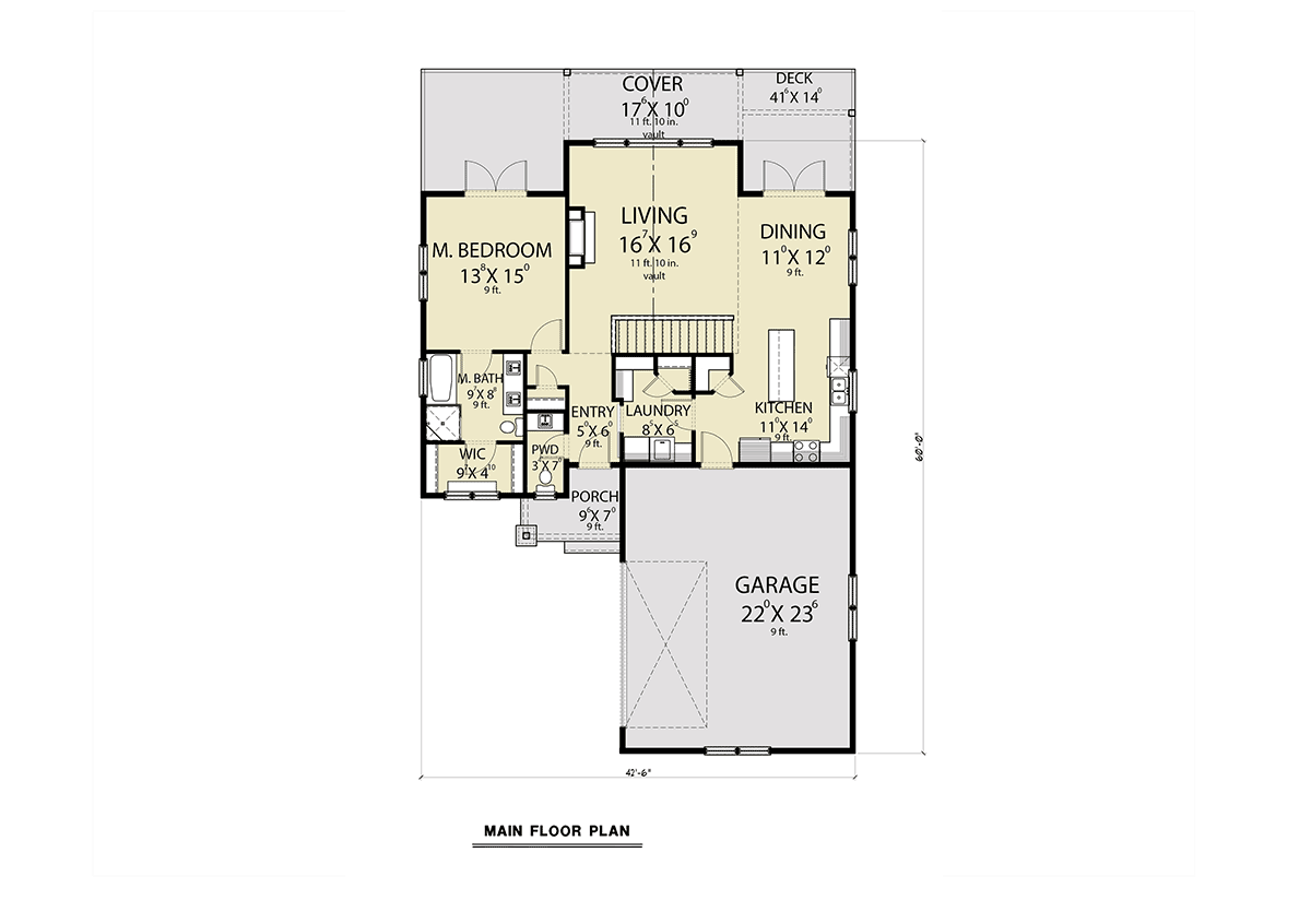 House Plan 40990 Level One