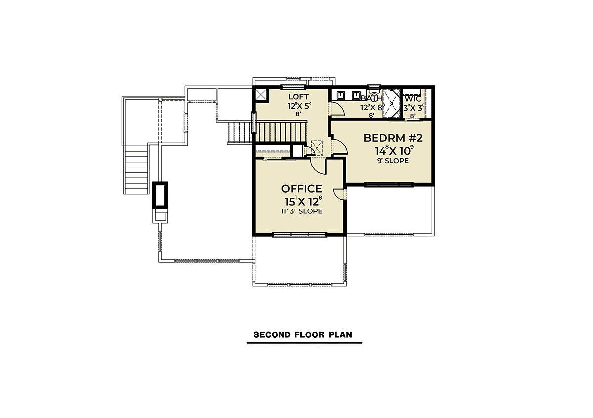 Coastal, Contemporary House Plan 40996 with 2 Bed, 4 Bath, 2 Car Garage Level Two