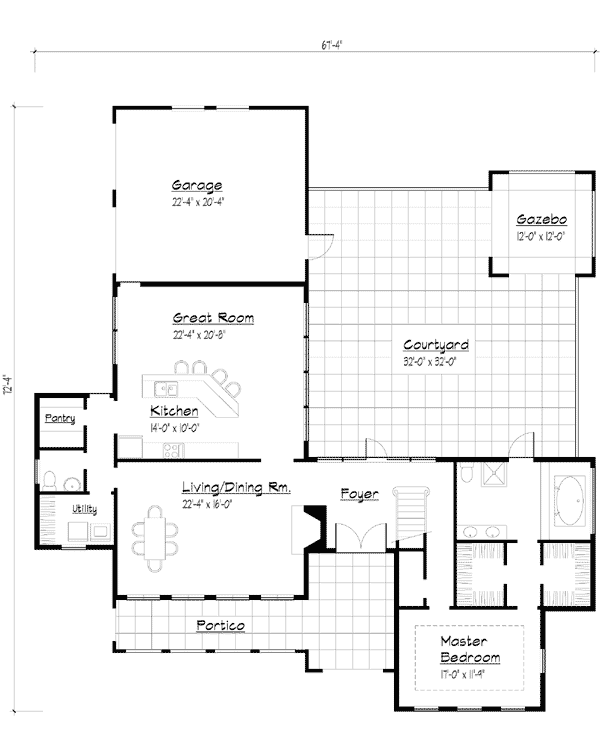 House Plan 41017 Level One