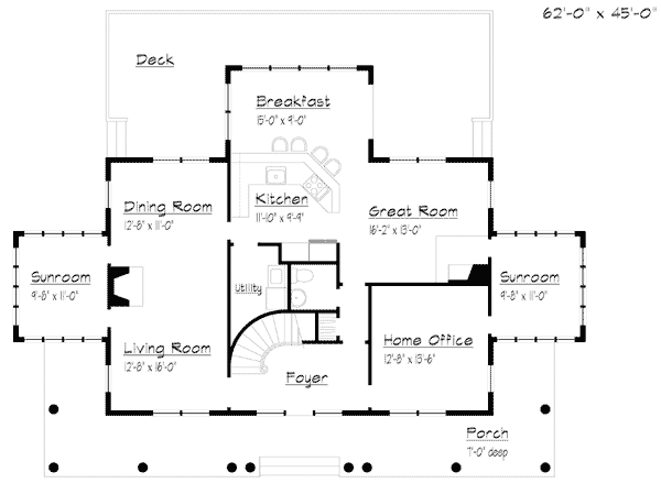 House Plan 41019 Level One