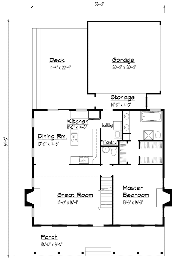 House Plan 41022 Level One
