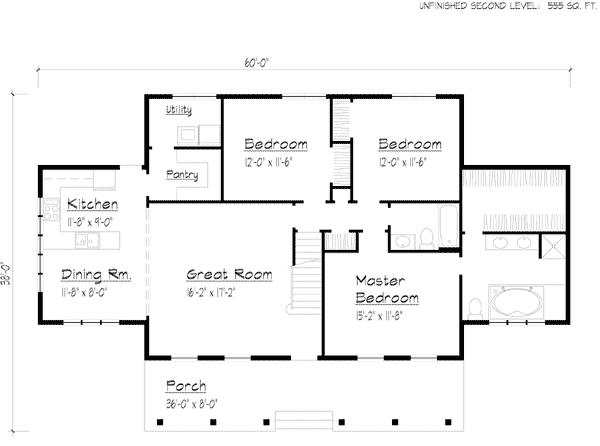 House Plan 41023 Level One