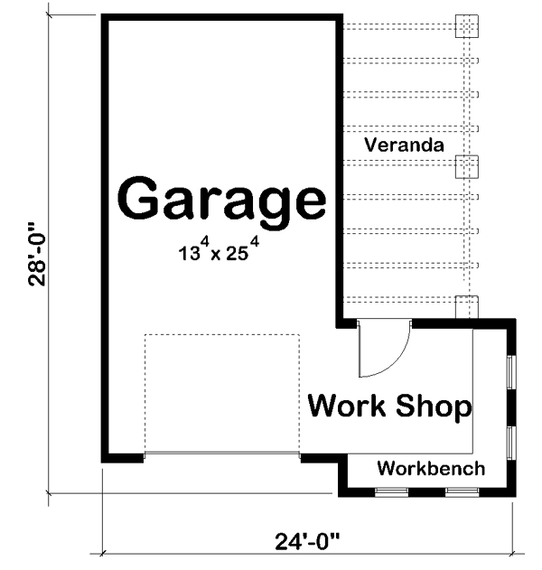 Garage Plan 41125 - 1 Car Garage Level One
