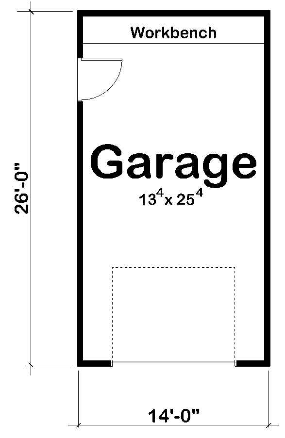 Garage Plan 41134 - 1 Car Garage Level One
