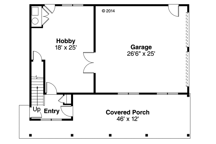 Garage Plan 41153 - 2 Car Garage Apartment Level One
