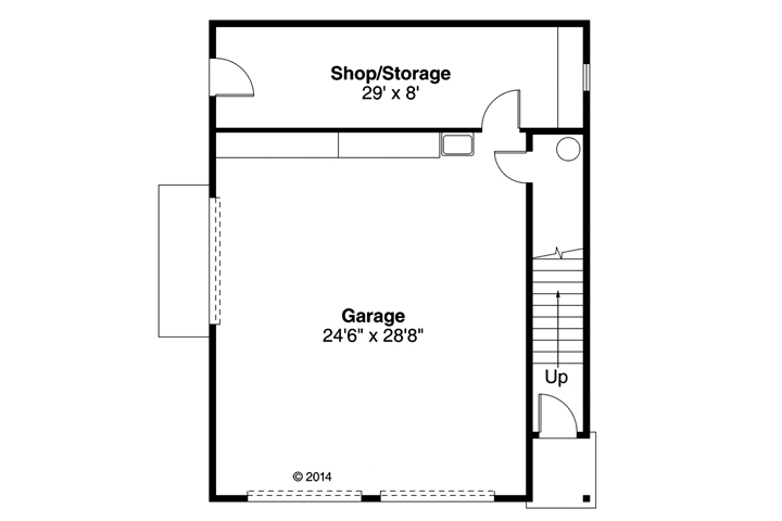 Garage Plan 41156 - 2 Car Garage Apartment Level One