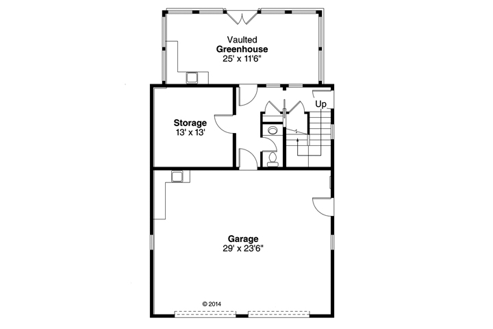 Garage Plan 41158 - 2 Car Garage Apartment Level One