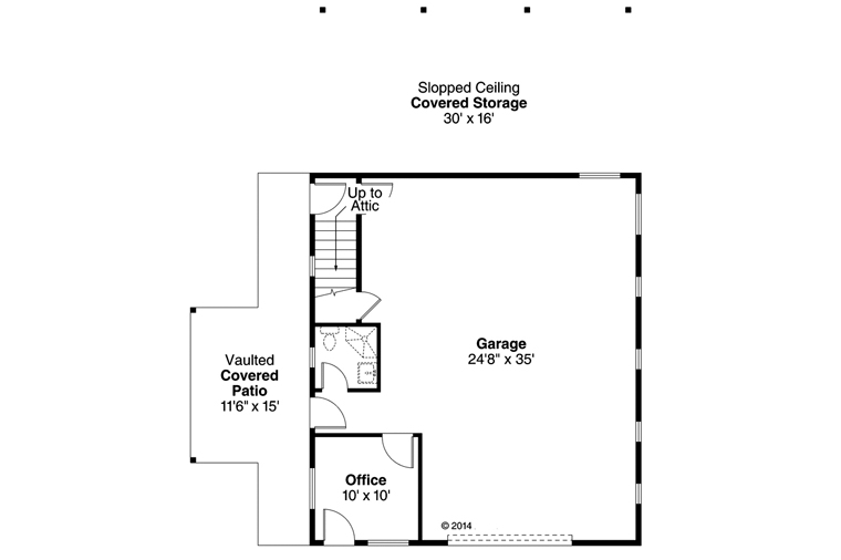 Garage Plan 41160 - 2 Car Garage Level One