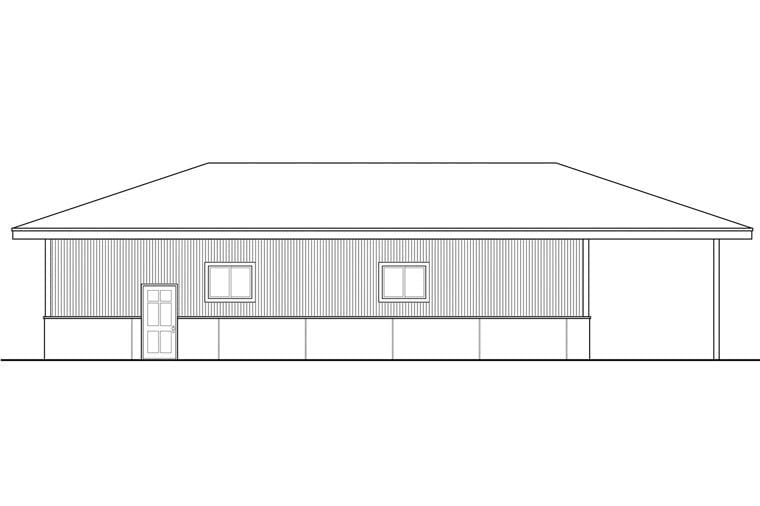 Garage Plan 41161 - 4 Car Garage Rear Elevation