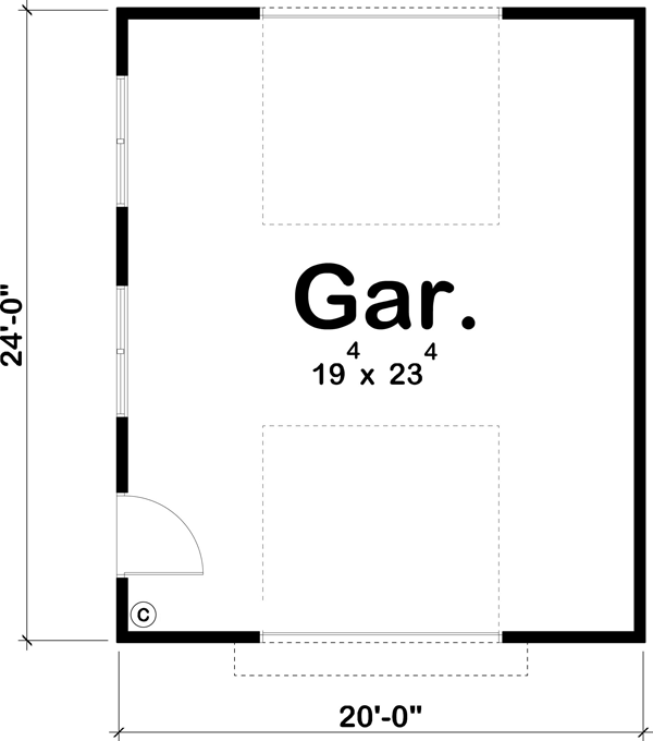 Garage Plan 41176 - 1 Car Garage Level One
