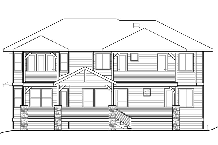 House Plan 41213 Rear Elevation