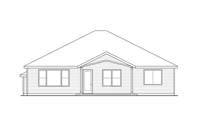 House Plan 41229 Rear Elevation