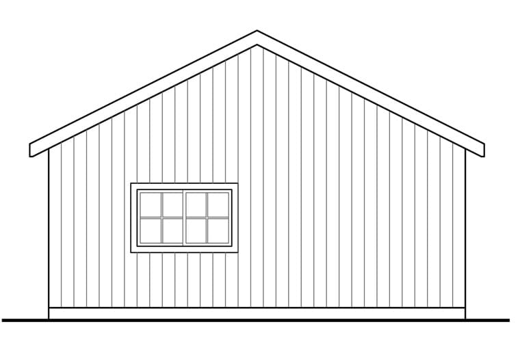 Garage Plan 41241 - 1 Car Garage Rear Elevation