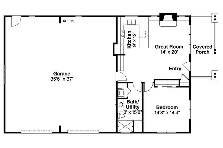 Garage Plan 41243 - 4 Car Garage Apartment Level One