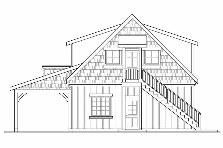 Garage Plan 41246 - 2 Car Garage Rear Elevation