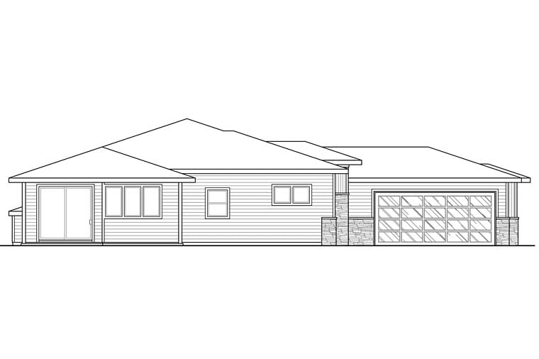 Bungalow, Contemporary, Craftsman, Prairie Style Plan with 2294 Sq. Ft., 3 Bedrooms, 2 Bathrooms, 2 Car Garage Picture 2