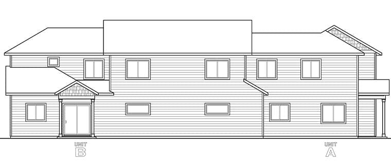 Multi-Family Plan 41260 Rear Elevation