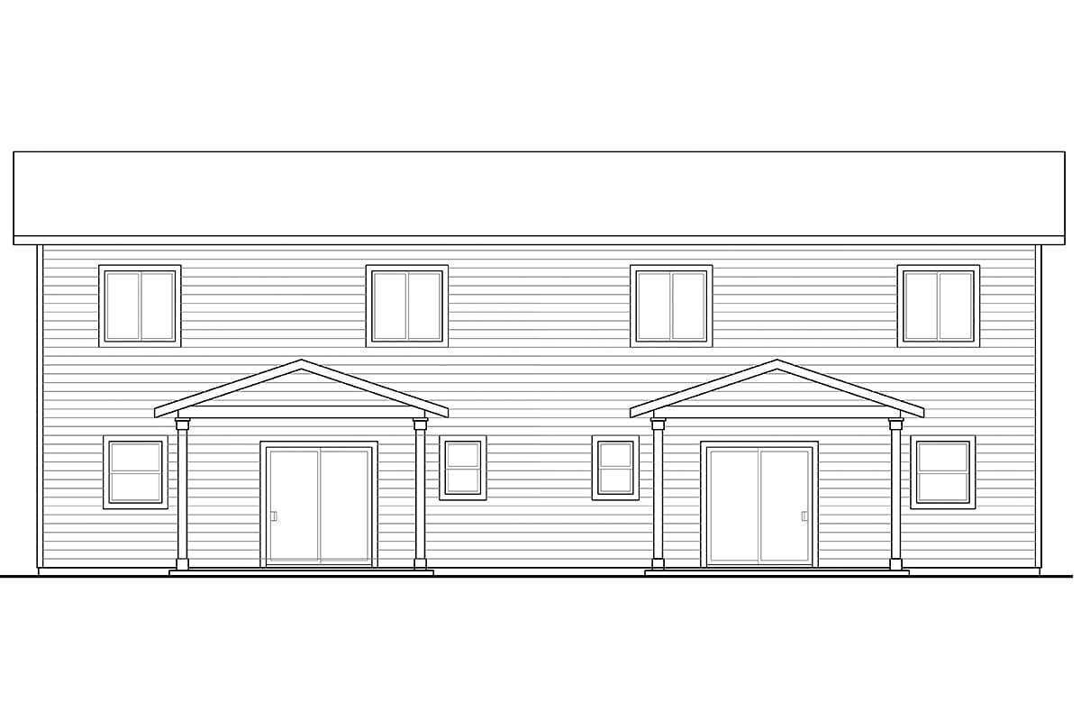 Multi-Family Plan 41261 Rear Elevation
