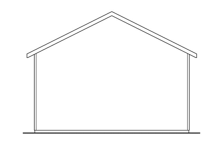 Traditional Plan, 3 Car Garage Rear Elevation