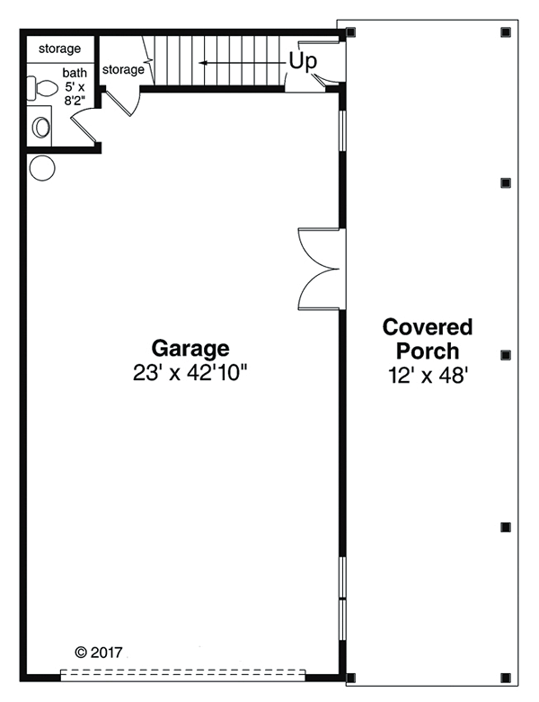 Garage Plan 41277 - 2 Car Garage Level One