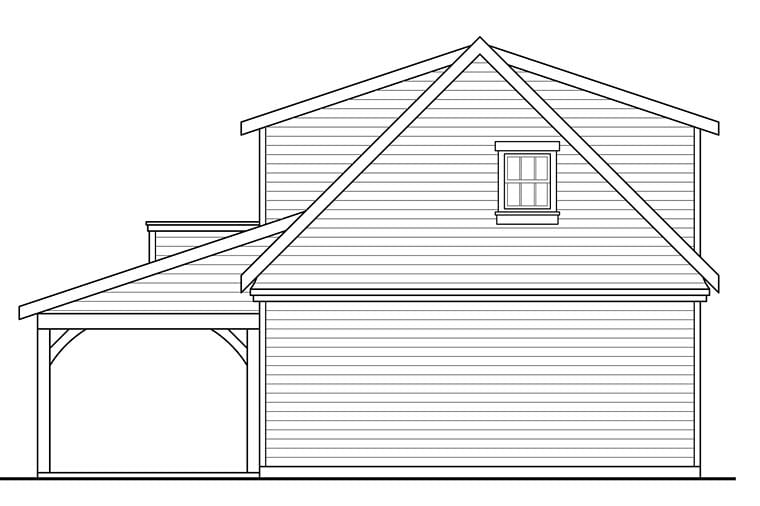 Garage Plan 41277 - 2 Car Garage Rear Elevation